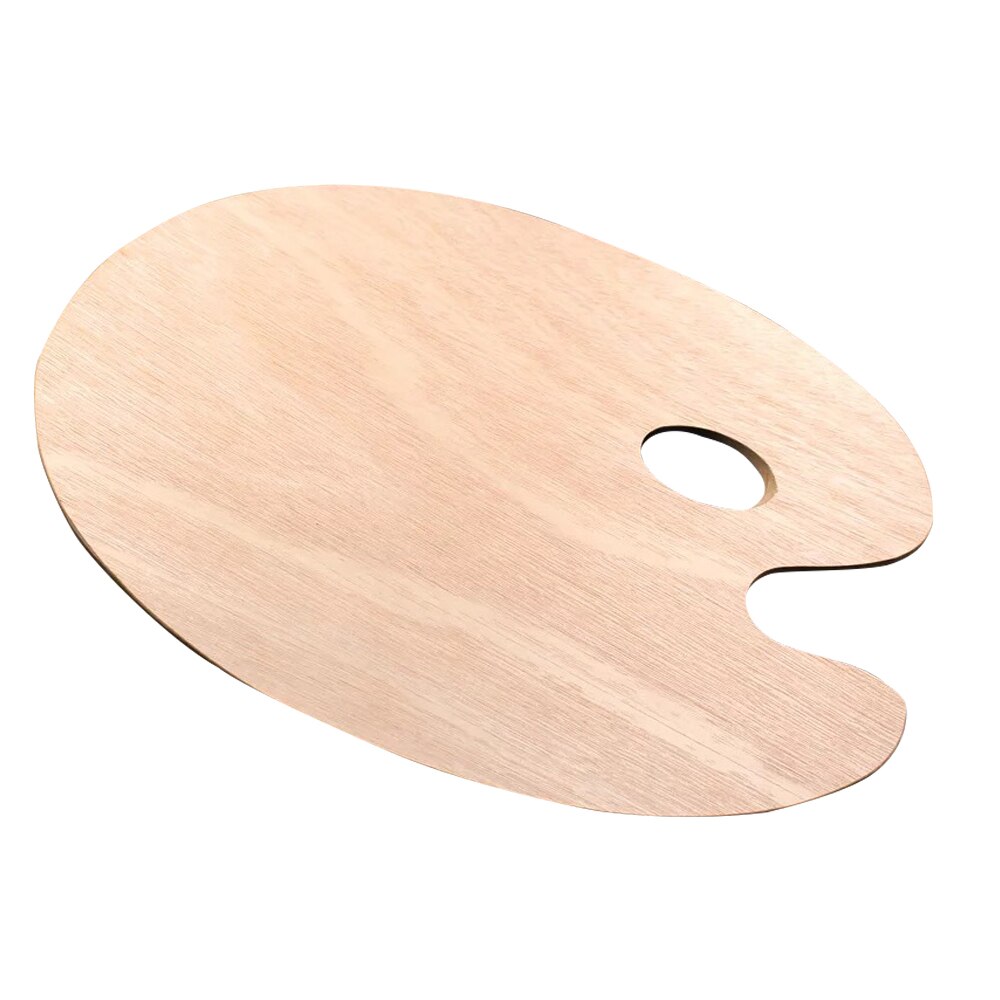 Wooden Painting Palette Artist Painting Tool Oval Shaped 20 * 30cm with Thumb Hole for Acrylic Water-color Oil Paint Art Supply