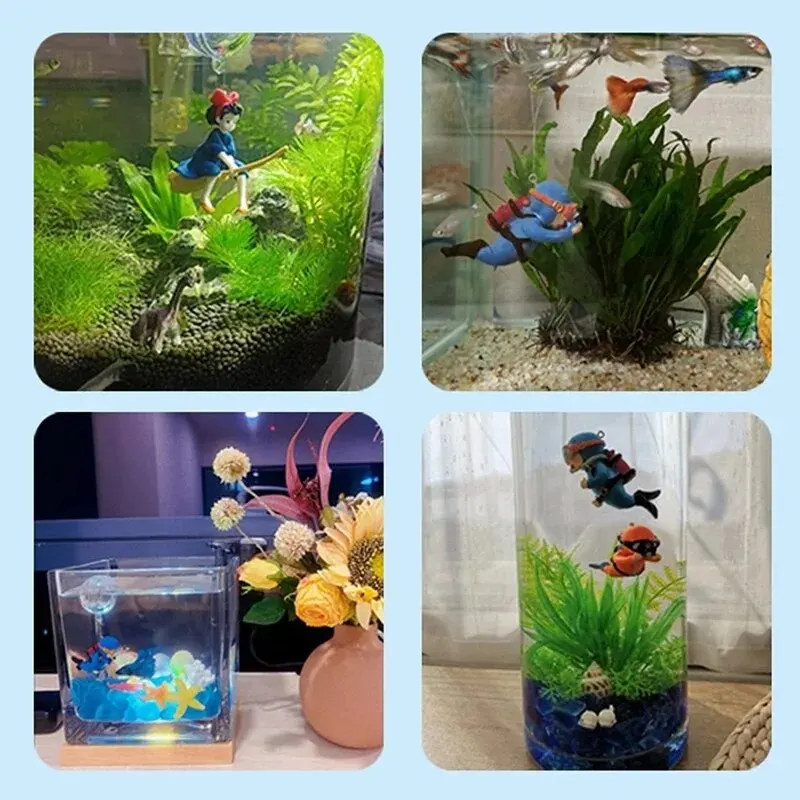 Aquarium-Taucher-Ornamente, Landschaftsdekoration, Aquarium, beliebt, schwimmend, Hayao Miyazaki Blue Fatty mit Kugel und Linie