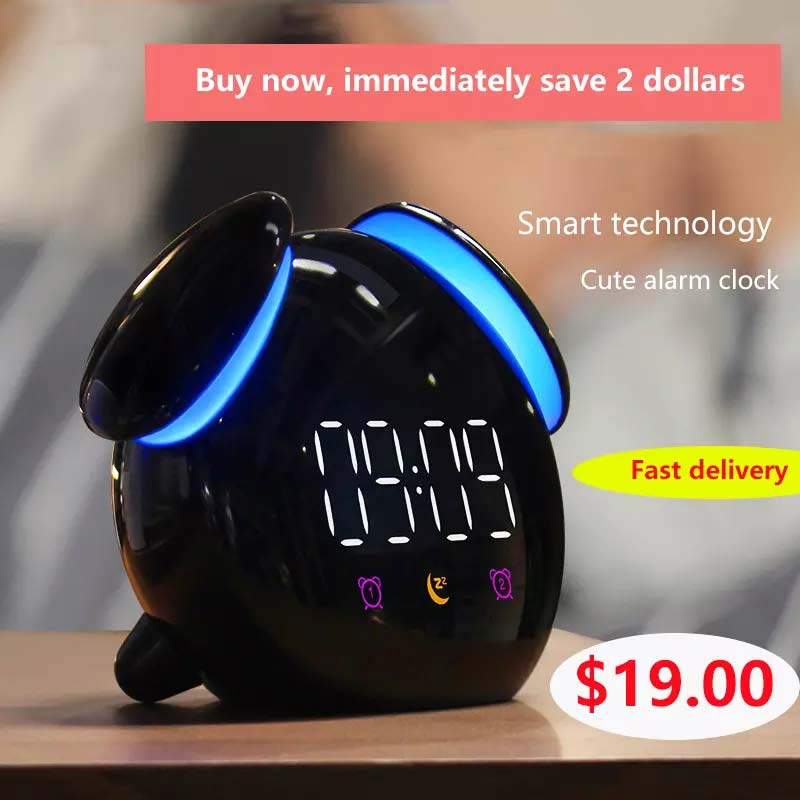 Colorful alarm clock smart electronic mini digital clock led watch watch small table clock luminous mute
