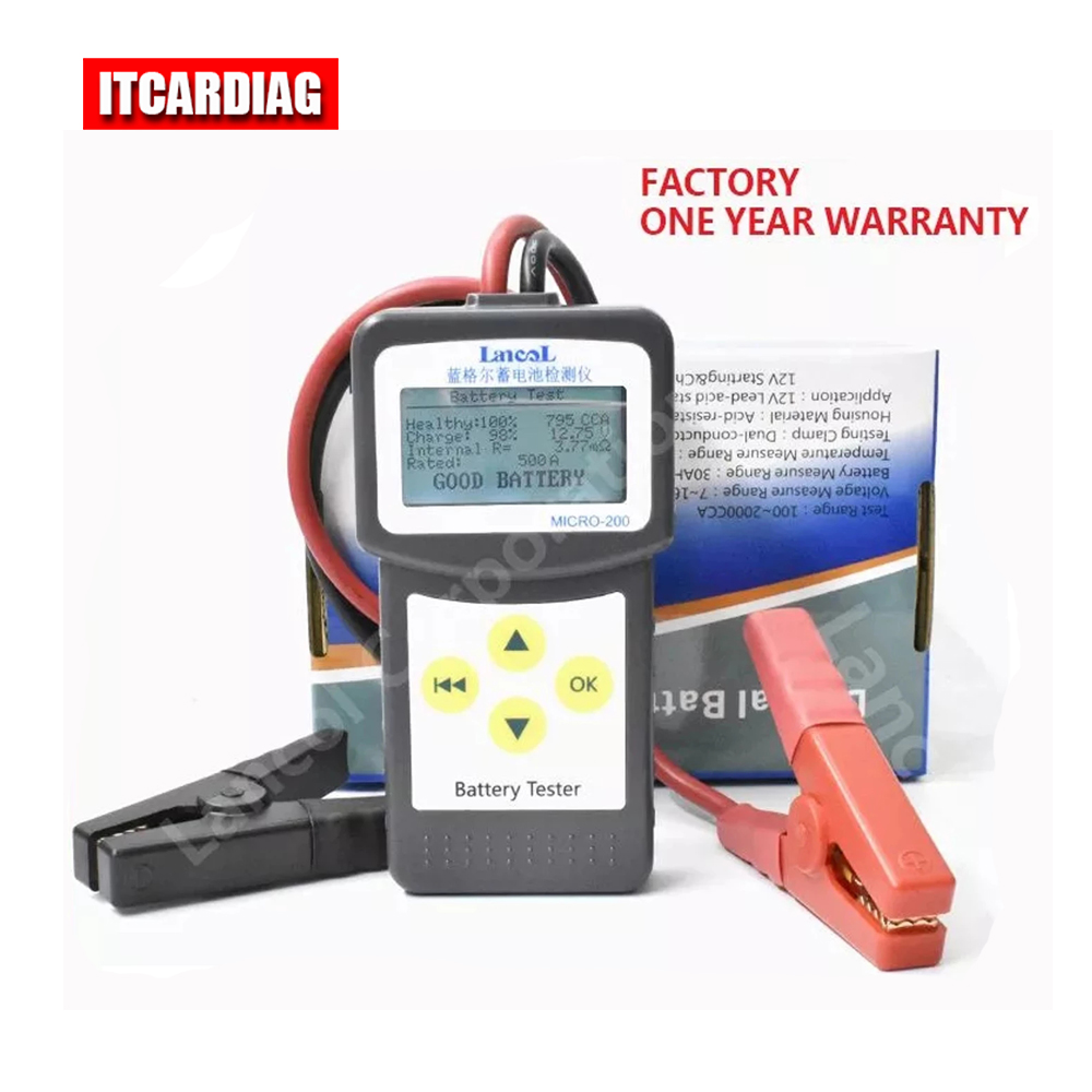 Herramientas de diagnóstico de batería de coche, probador Digital de batería de CCA100-2000 de fábrica, Micro200