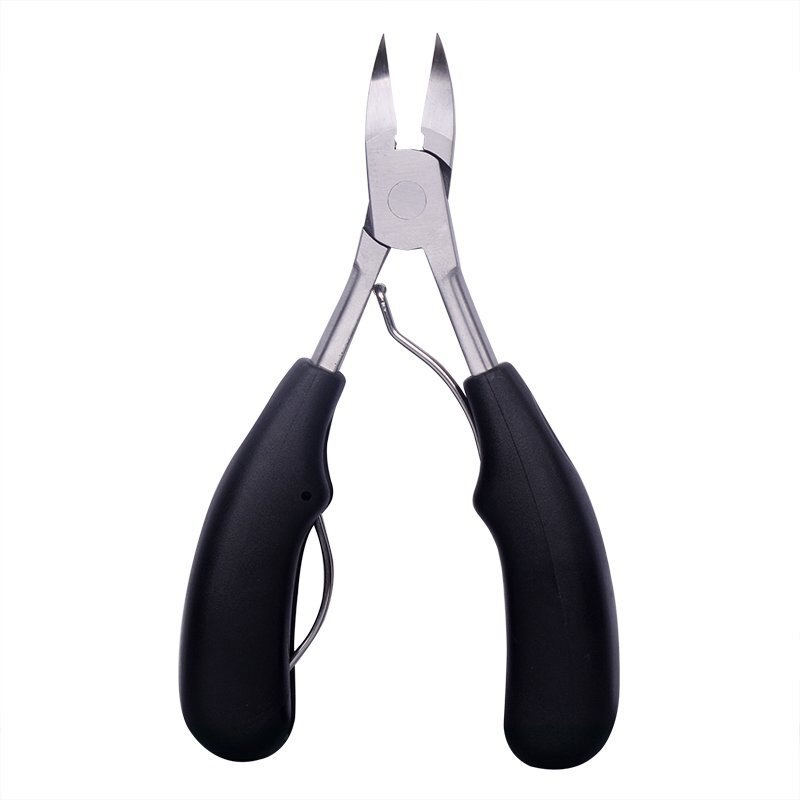 Coupe-ongles pour ongles épais et incarnés, pince à nez recourbé, rainure pour ongles, peau morte: Black