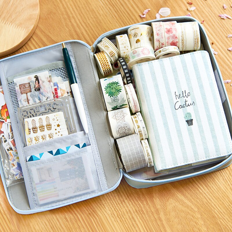 Kawaii Large Capacity School Pencil CaseMulti-function File Folder Bag Storage Bag For Student Ipad Notebooks Pens Stationery