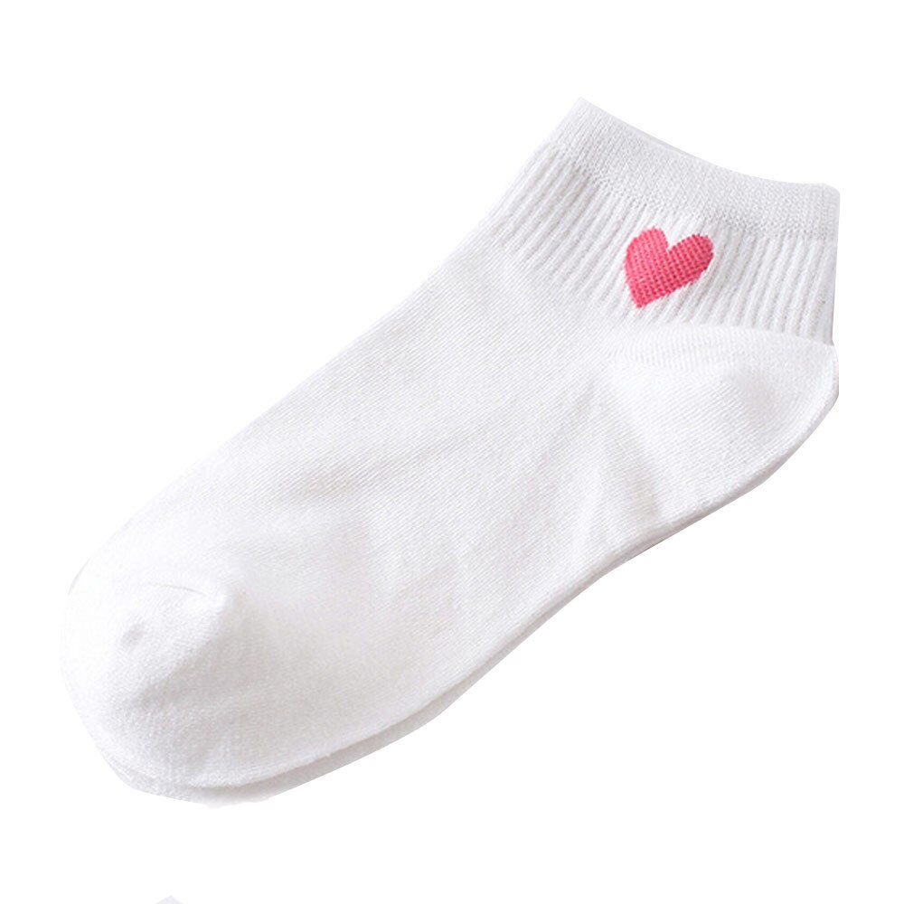 FREE OSTRICH 1 Pair Red Heart Cute College Wind Simple Basic Fresh Cotton socks women in spring summer: Pink