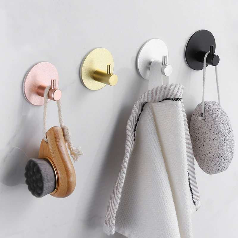 Zelfklevende hangende badkamerhaken Deursleutel Tas Jas Handdoek Robe Hanger Douchehaak Organizer voor badkamer Keukenaccessoires