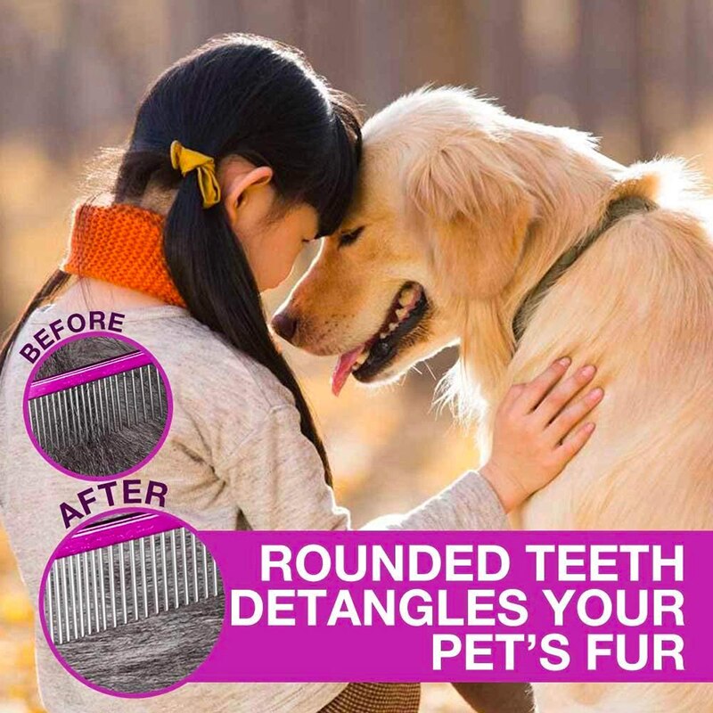 Benepaw Rvs Kat Hond Kam Professionele Lichtgewicht Comfortabele Afgeronde Wervelkolom Puppy Pet Grooming Tool