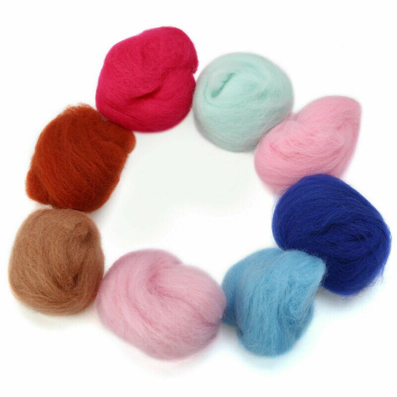 120G Mix 40 Kleuren Merino Vilten Wol Tops Zachte Zwervende Wol Fibre Voor Naaldvilten & Nat Vilten Diy pop Handwerken