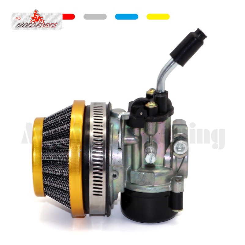 Cor mini dois tempos reequipado carburador do motor com filtro de ar para 49cc 50cc 60cc 66cc 80cc bicicleta motorizada