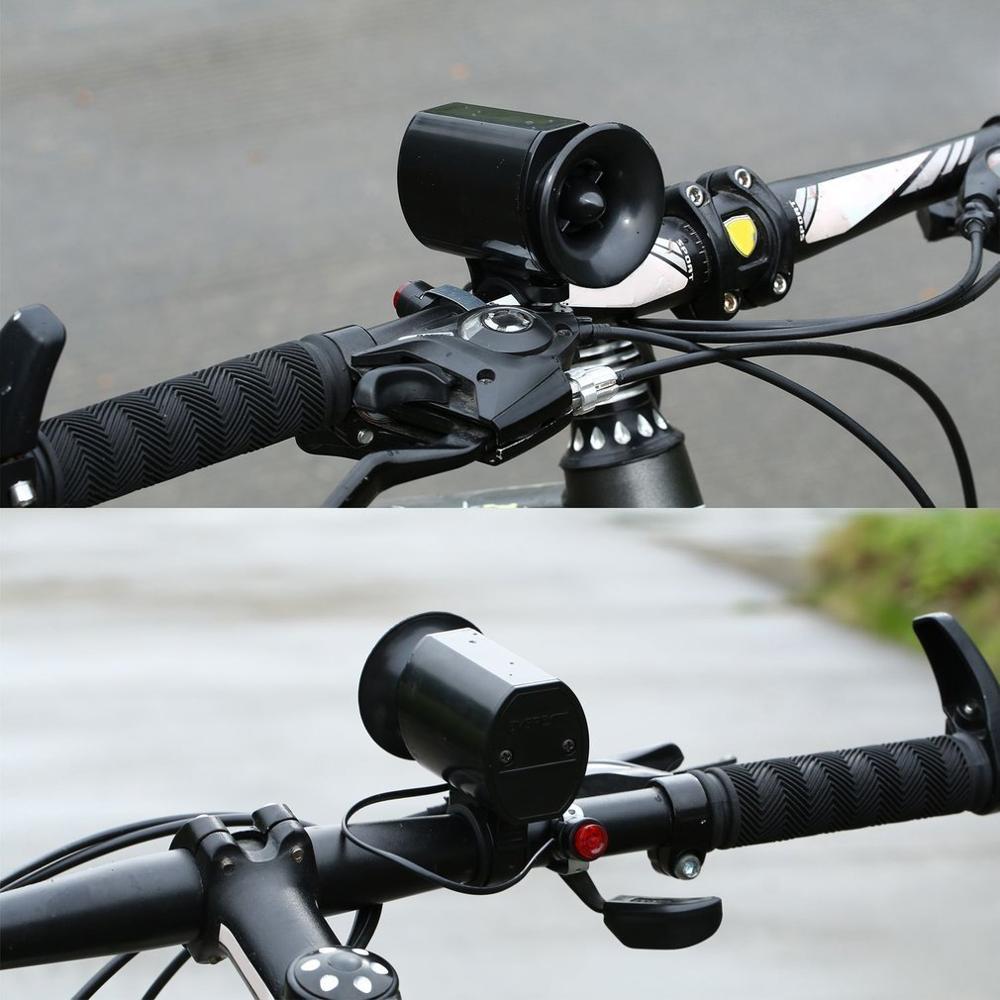 6 Sound Electronic Bike Bell Ring Siren Warning Horn Ultra Loud Voice Speaker Bicycle Accessory Black