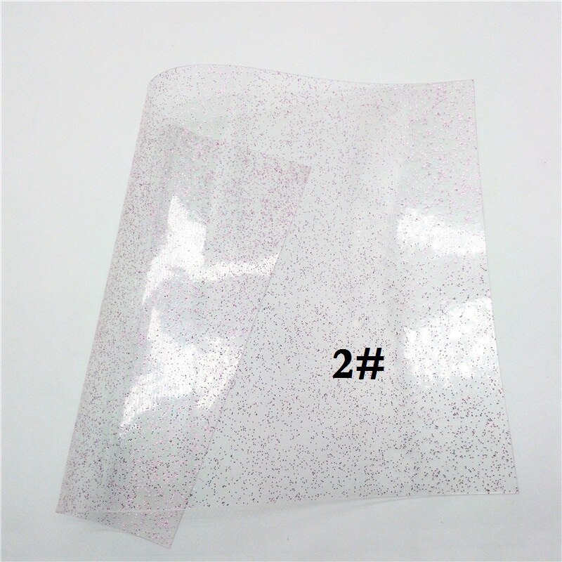 Glitterwishcome 21 x 29cm a4 størrelse vinyl til buer gennemsigtig tpu, se gennem glitter læderark til buer , gm697a: 2