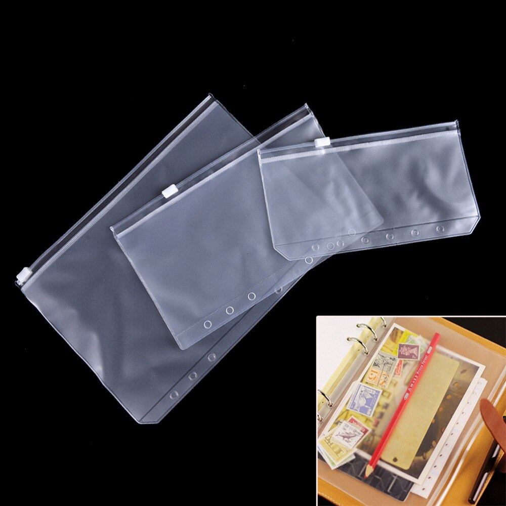 1 Uds., organizador de agenda de viajero, bolsa con cremallera, productos archivadores A5/A6/A7, accesorios de viaje transparentes