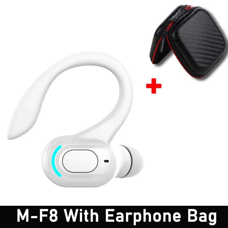 VAORLO-auriculares inalámbricos M-F8, cascos con Bluetooth 5,2, gancho para la oreja, Mini auriculares de negocios, cancelación de ruido de graves HIFI, Auriculares deportivos para juegos