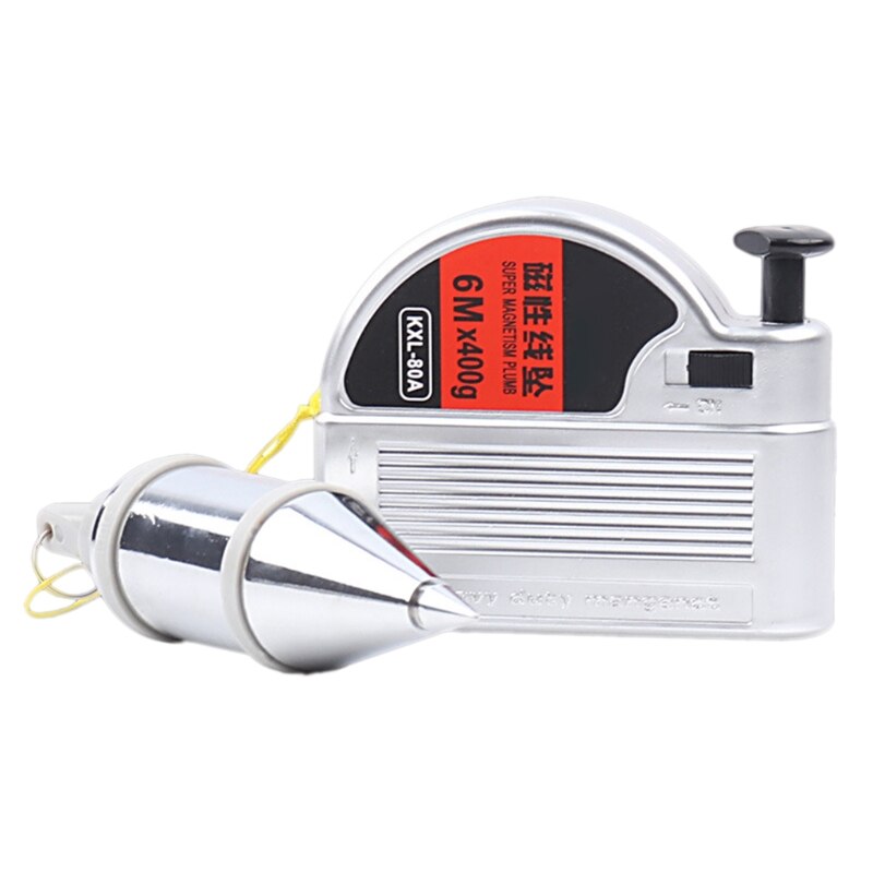 Plumb Bob Reel Plum Bob,Plumb Line,Plumb Bob,Plumb Bob Laser,Magnetic Plumb Bob,Magnetic Wire Hammer Line Drop Silver Alloy Steel Vertical Measurement Tool 6 Meters Laser Measurement Tool