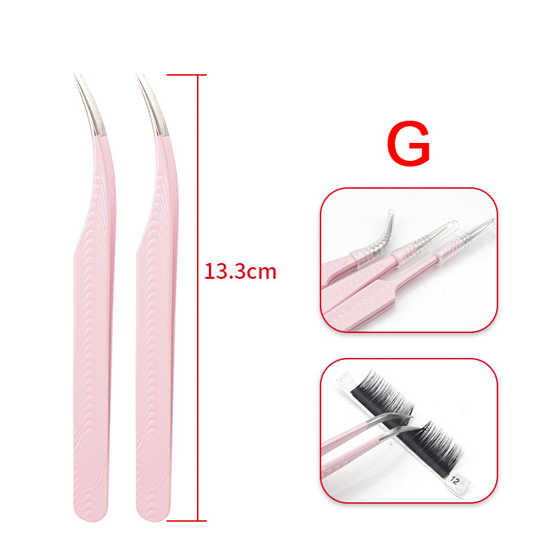 Rvs Lash Pincet Roze Pincet Professionele Wimper Extensions Benodigdheden Make Gereedschap Volume Wimper Pincet: Paars