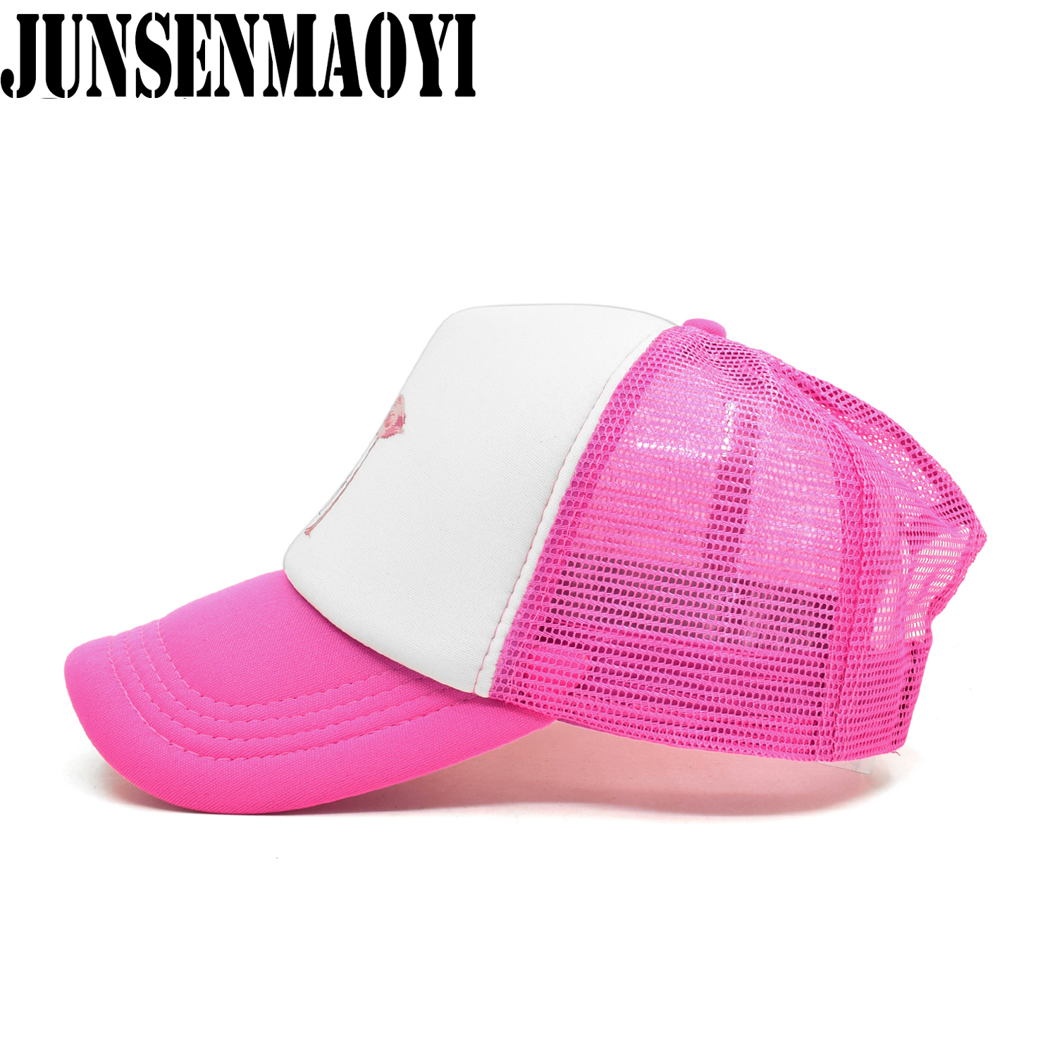 Casquette flamant rose rose pour filles, chapeau d'été, hip hop, en maille, pour femmes et enfants,