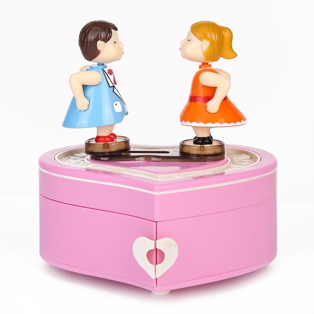 Classic Rotating Dancer Music Box Clockwork Hand Crank Music Box Women Jewelry Boxes Necklace Ring Storage Organizer Drawer: Lavender