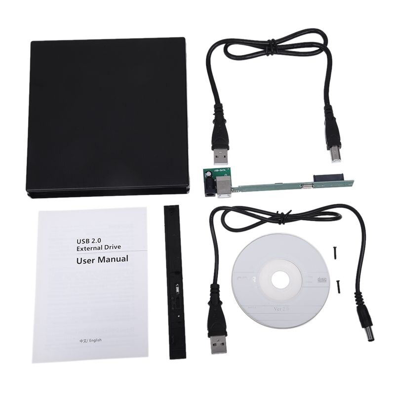 Laptop USB to Sata CD DVD RW Drive External Case Caddy
