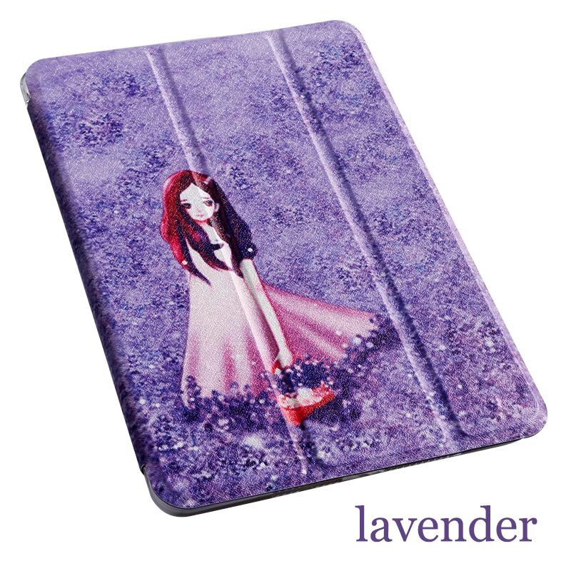 Nettbrett flip-deksel for huawei mediapad  t5 10.1 " maleri smart wake sleep fundas stativ cover capa kort for ags 2-w09/w19/l03/l09: Lavendel