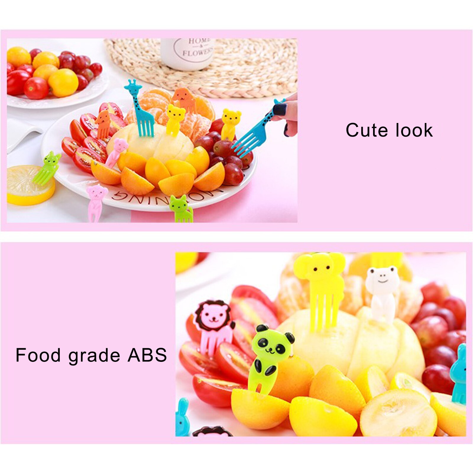 30pcs Kids Fruit Fork Toothpicks Lunch Box Accessories Tableware Decorative Sign Cartoon Animal Child Food Picks Fork