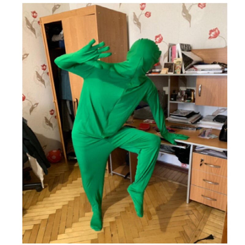 Costume de peau chaude effet Invisible corps extensible vert écran Costume Photo adulte Costume serré vidéo Costume fête vert furtif vêtements: green