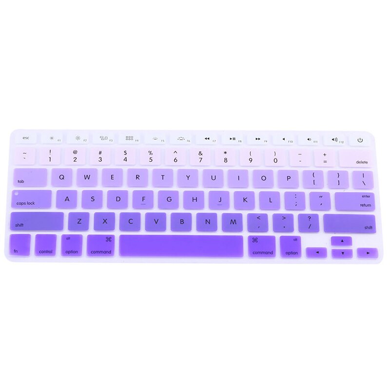 1pc regnbue silikone tastatur cover cover hudbeskytter til imac macbook pro 13 " 15 " cover protector: Lilla