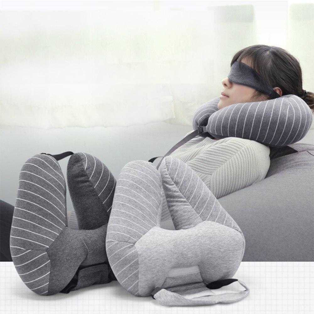 Neck Pillow U Shape Car Neck Pillows Travel Pillow for Airplane Car Office Sleep Home Mask Plaid Waist Cushion 50P007
