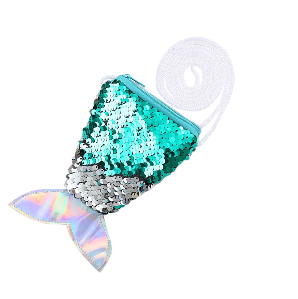 Kleine Münze Geldbörsen Pailletten Kinder Handtaschen Zipper Getäfelten Fisch Form Geldbörsen Niedlich Tasche Schlüssel Paket Handtasche Frauen кошелек T: green