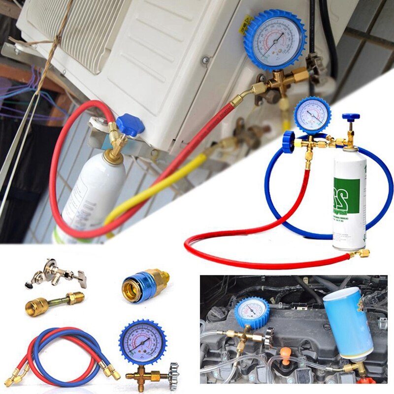 R22 Refrigerant Air Conditioning Fluoride Adding Tool Kit Car Air Conditioning Freon Common Cool Gas Meter Household