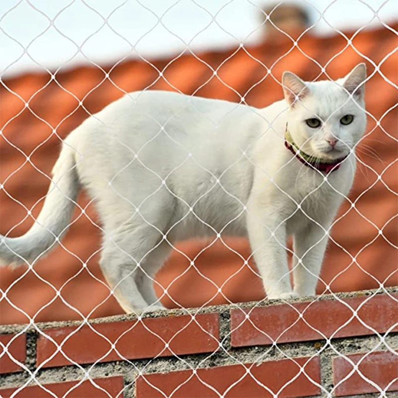 Valla de protección de seguridad para gatos, cerca de red anticaída para mascotas, protección de nailon para perros y gatos, malla transparente, valla protectora para balcón de nailon