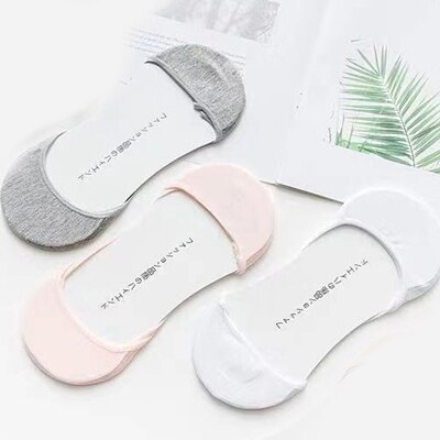 3/4/5 Paar Onzichtbare Boot Sokken Voor Zomer Anti Slip Siliconen No Show Sokken Voor Vrouwen Hoge hak Schoen Liner Sokken Chausette Femme: 3Pair -Style E