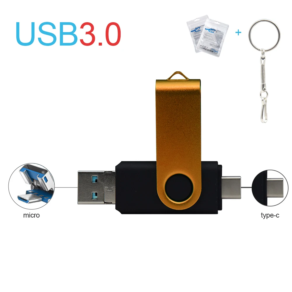 3 in w 1 dysk flash usb otg, usb 3.0 i typu c oraz micro usb, pendrive 512g w 256g, pamięć usb, pendrive 32gb 64gb 128gb, dysk u: Srebrny / 256gb