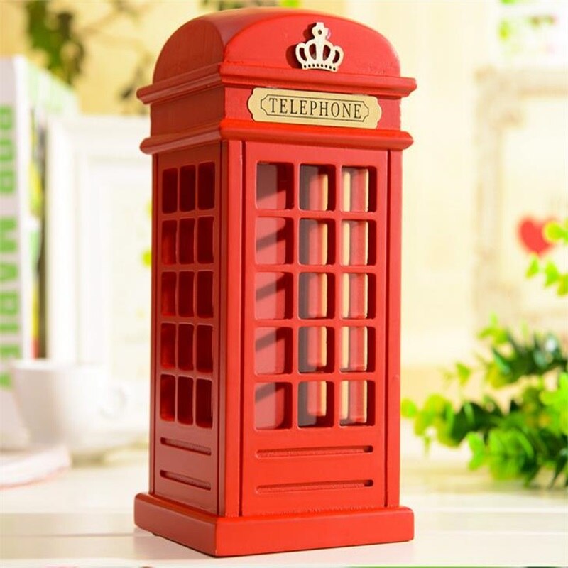 Reine handgemachte retro eisen telefonzelle mit uhren und antike telefon kreative Studio kleidung Einkaufen dekoration