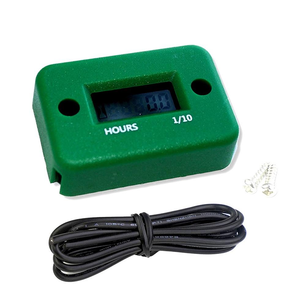 Contador de horas Digital para motocicleta, con temporizador de batería, para Cafe Racer, Moto Jet Ski, acumulador, herramientas de calibre de trabajo Digital: Verde
