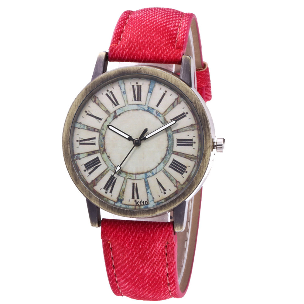 Montre à Quartz avec ceinture en cuir pour femmes, classique, sport, Business, LXH: Rouge