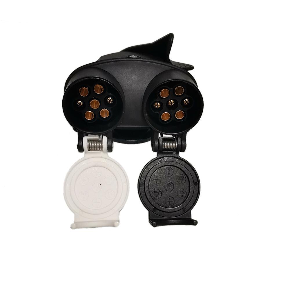 13 Pin Naar 7 Pin Dubbele Kop Connector Rv Trailer Power Connector Plug Socket Connector Waterdichte Conversie Adapter