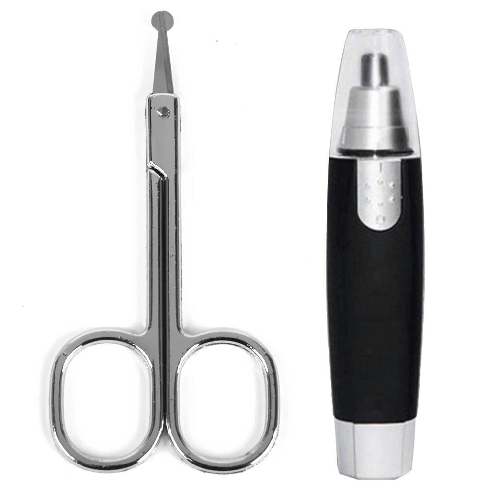 Mini recto bigote removedor de vello de la nariz de tijera Trimmer seguridad punta redonda, oído, nariz Trimmer para los hombres afeitado maquinilla de afeitar