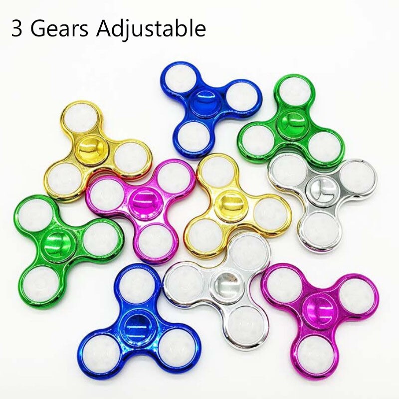 Lysende led lys fidget spinner gennemsigtig farverig stress relief hånd spinner glød i mørket anti-stress legetøj