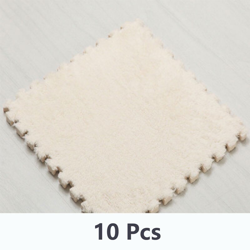 10 stuks zachte pluchen baby speelmat, eva-schuim, ontwikkelingsmat voor baby's, puzzel, in elkaar grijpende vloermatten, 30*30*0.6 cm kinderkleden: Wj3367f