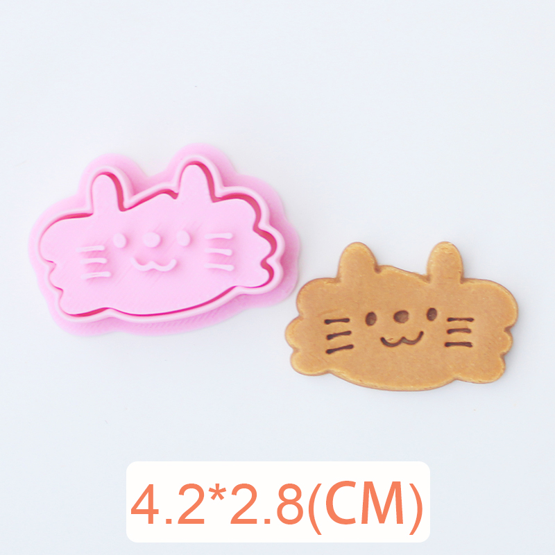 DIY Taart Decoreren Gereedschappen Leuke Kat Liefde Biscuit Mold Cookie Cutters Bakken Tool 3D Cartoon Plastic Bakvorm Cookie Tools: Donkergrijs