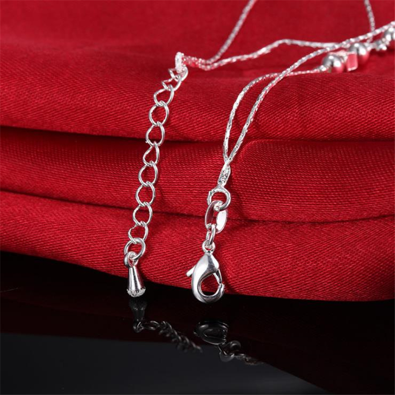 KOFSAC 925 argent Sterling brillant givré perles rondes cheville Bracelet Double couche chaîne bracelets de cheville pour les femmes bijoux de