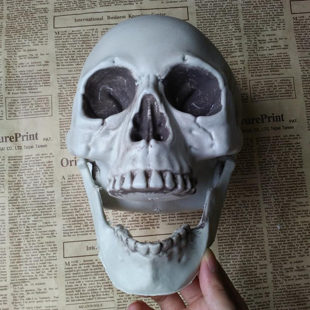 Halloween Decorations Artificial Skull Head Model Plastic Skull Bone Horror Skeleton Party Bar Model Human Anatomical Model