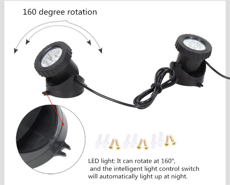 Solar Light Waterproof IP68 Lamp RGB 30leds Underwater Spot Light for Swimming Pool Fountains Pond Water Garden Aquarium