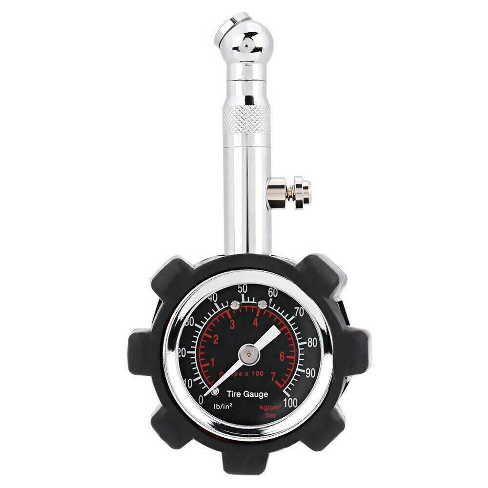 Medidor de presión de neumáticos de alta precisión, 100 PSI, monitoreo de presión de neumáticos con función de reinicio, medidor de presión de aire de coche de alta resistencia
