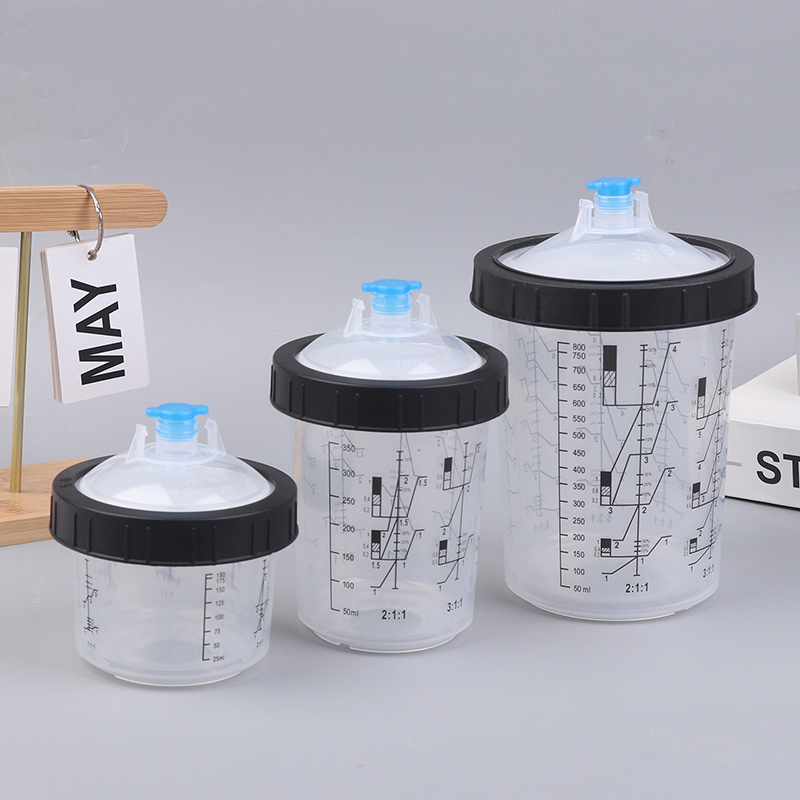 CA 1Pc Verf Spray Cup 180/350/800 ml Plastic Verf Mengbeker Wegwerp Verf Cup Spray Pot Type Quick Cup