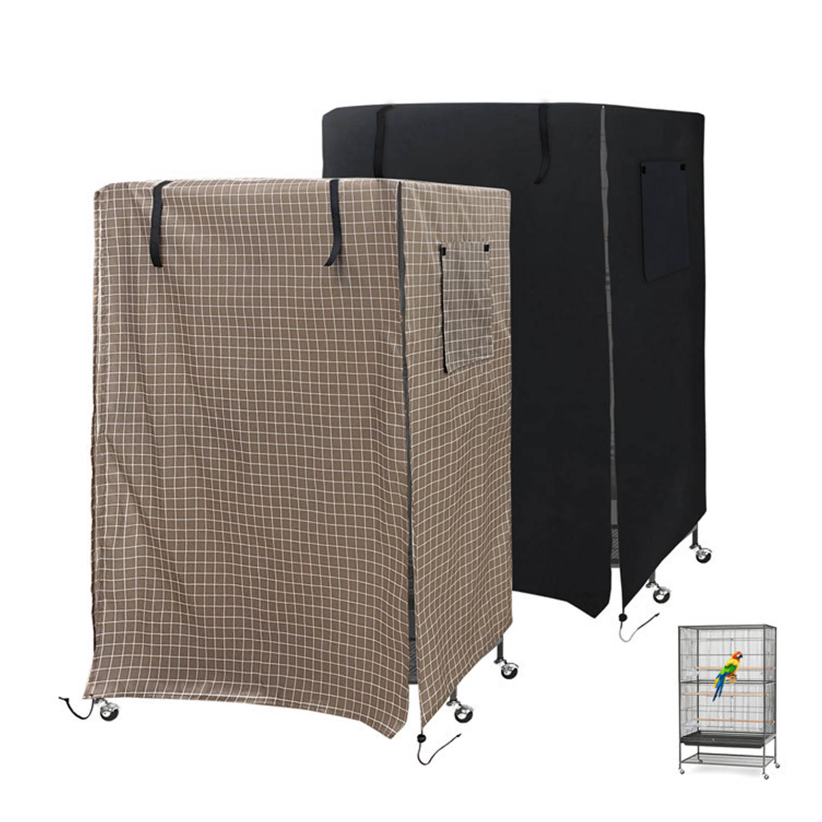 Bird Cage Cover Sunshade Bird Cage Canopy Good Night Birdcage Cover Bird Parrot Nests Cover Light Proof Cage Cover 97*60*130cm
