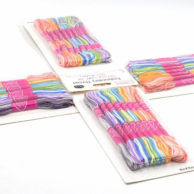 8M/pc 6 Strands Cross Stitch Thread 8 Color Series Cotton Embroidery Thread DIY Handcraft Sewing Materials: Default Title