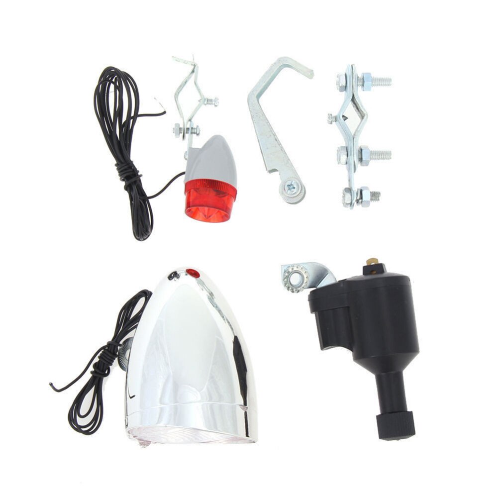 6V 3W Fiets Wrijving Generator Dynamo Led Koplamp Achterlicht Kit