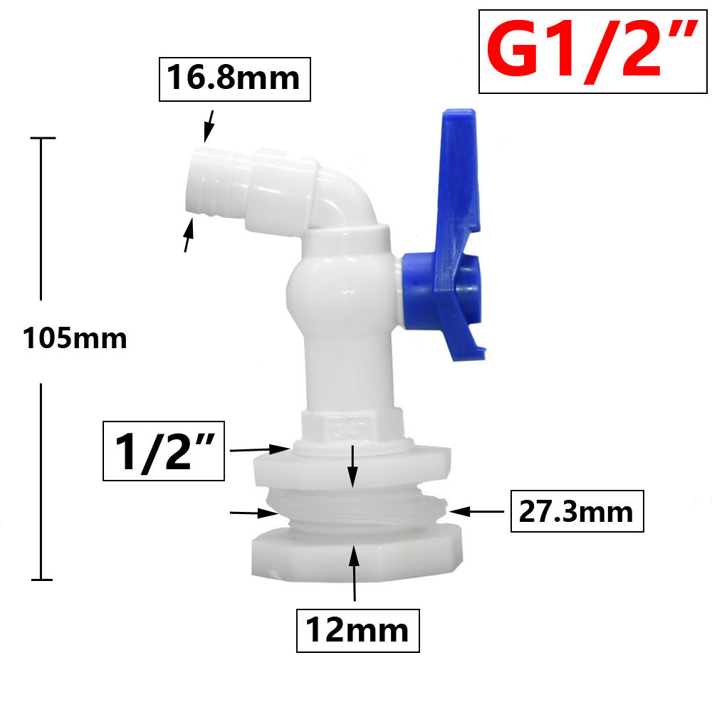 IBC Tank Tap Adapter Valve S60X6 Coarse Thread Garden Quick Connect Faucet 1/2 3/4" Male Tank Tap Accessory Fitting: Silver