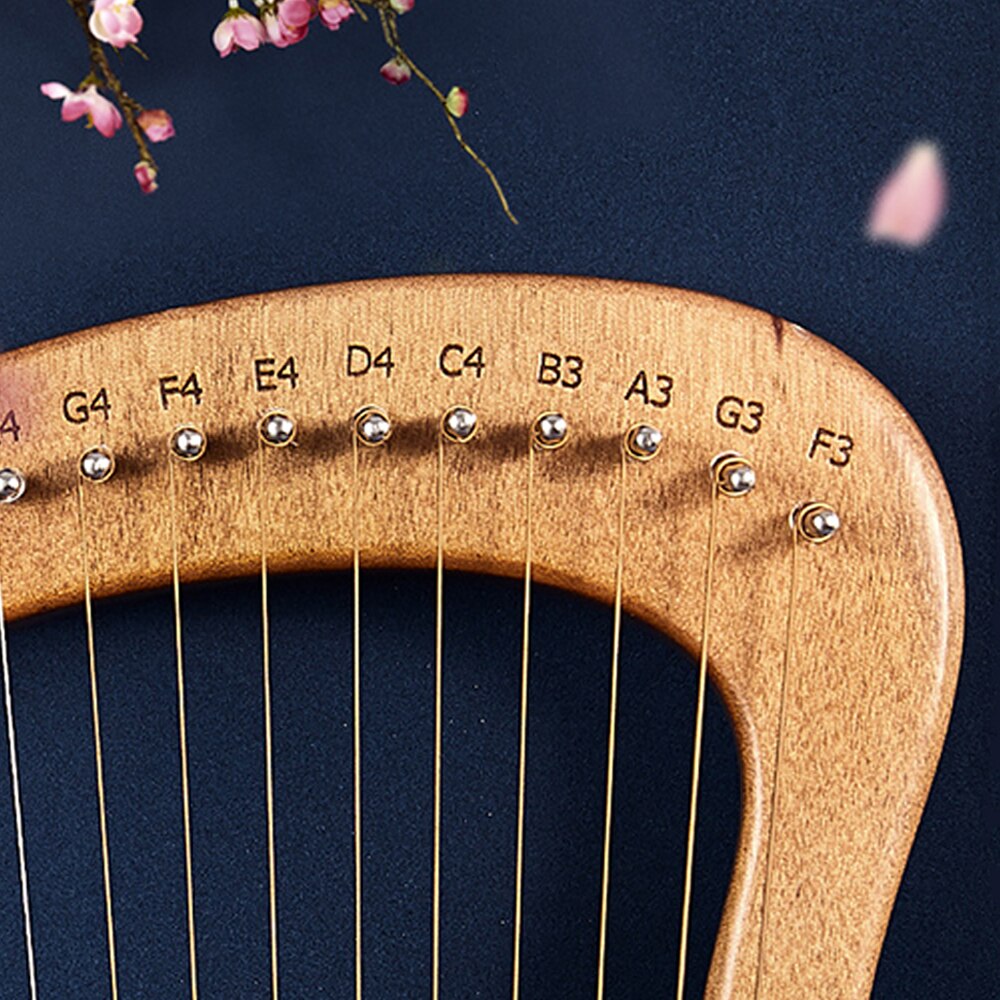 19 String Mahogany Lyre Harp Reindeer Solid Wood Harp For Begginer Portable Lyre Musical Instrument