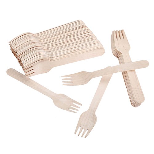 50 stuks houten keukenbenodigdheden, wegwerplepels/vorken/snijders, dessertservies, bruiloftsfeestbenodigdheden: 6
