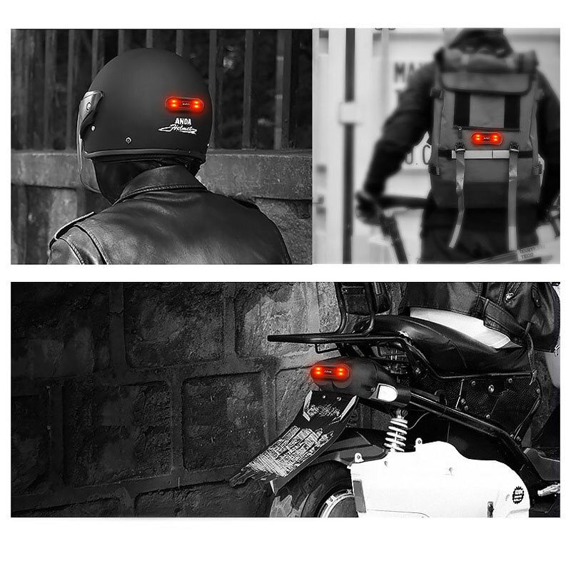 Gpcross Motorhelm Nacht Veiligheid Signaal Waarschuwingslampje Fiets Led Achterlicht Achterlicht Achterlicht Oplaadbare Waterdichte Led
